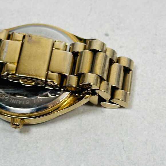 Michael Kors Watch Womens 40mm Crystal Bezel Gold Tone Blake New Battery - Picture 10 of 15